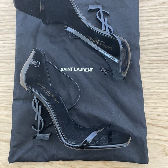 Saint Laurent Black Opyum Pumps Sandals Ankle Strap Shoes - Picture 2 of 12